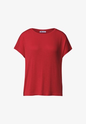 Street One, DROP-SHOULDER SHIRT WITH ROUND NECK - T-shirt basic - salsa red