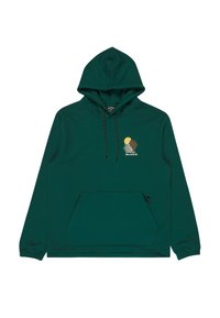 Felpa verde con cappuccio regolabile, tasca a marsupio e grafica a tema surf in oro e marrone. Realizzata in un tessuto morbido e testurizzato.