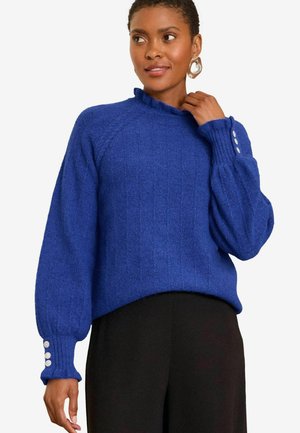 Love & Roses COSY RUFFLE LONG SLEEVE - Pullover - blue