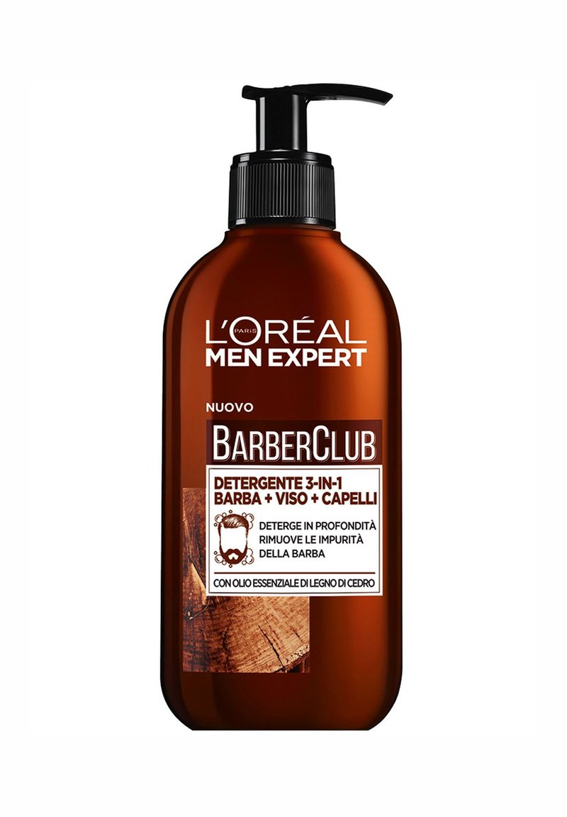 L'Oréal Men Expert - DETERGENTE BARBER CLUB, AZIONE 3IN1, DETERGE IN PROFONDITÀ VISO, BARBA E CAPELLI, SENZA SAPONE, 200 ML - Kit skincare, Ingrandire