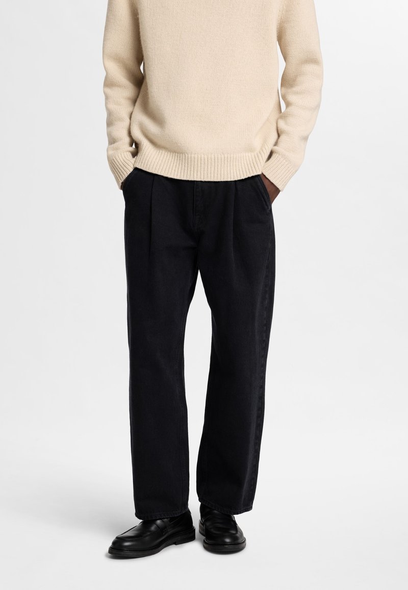 Selected Homme Löst sittande jeans - black denim