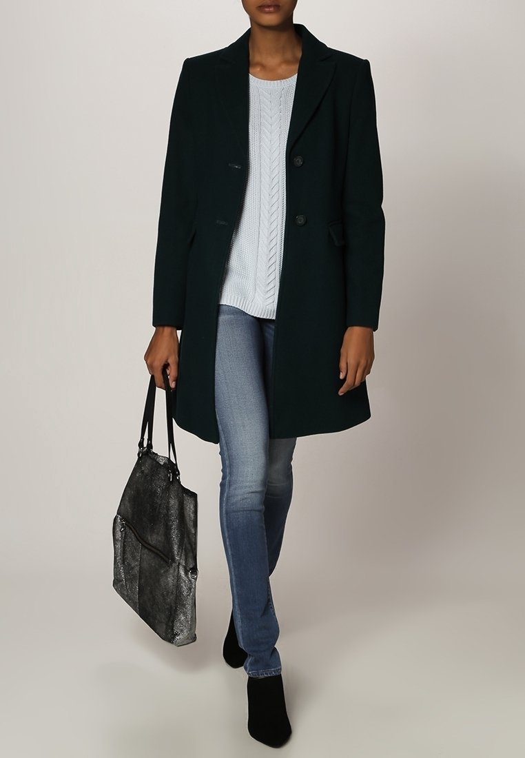 Manteau Veste En Laine Noire Doublé Satin Sisley Italie - Taille 46 - Occasion Très Bon état