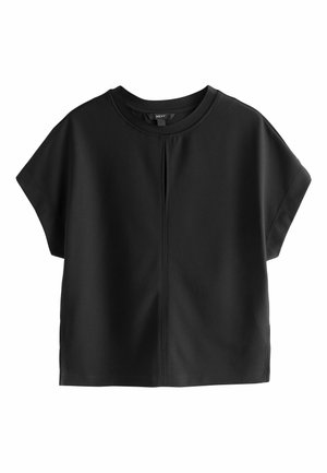 REGULAR FIT - SHORT SLEEVE KEYHOLE CREW NECK  - T-Shirt print - black