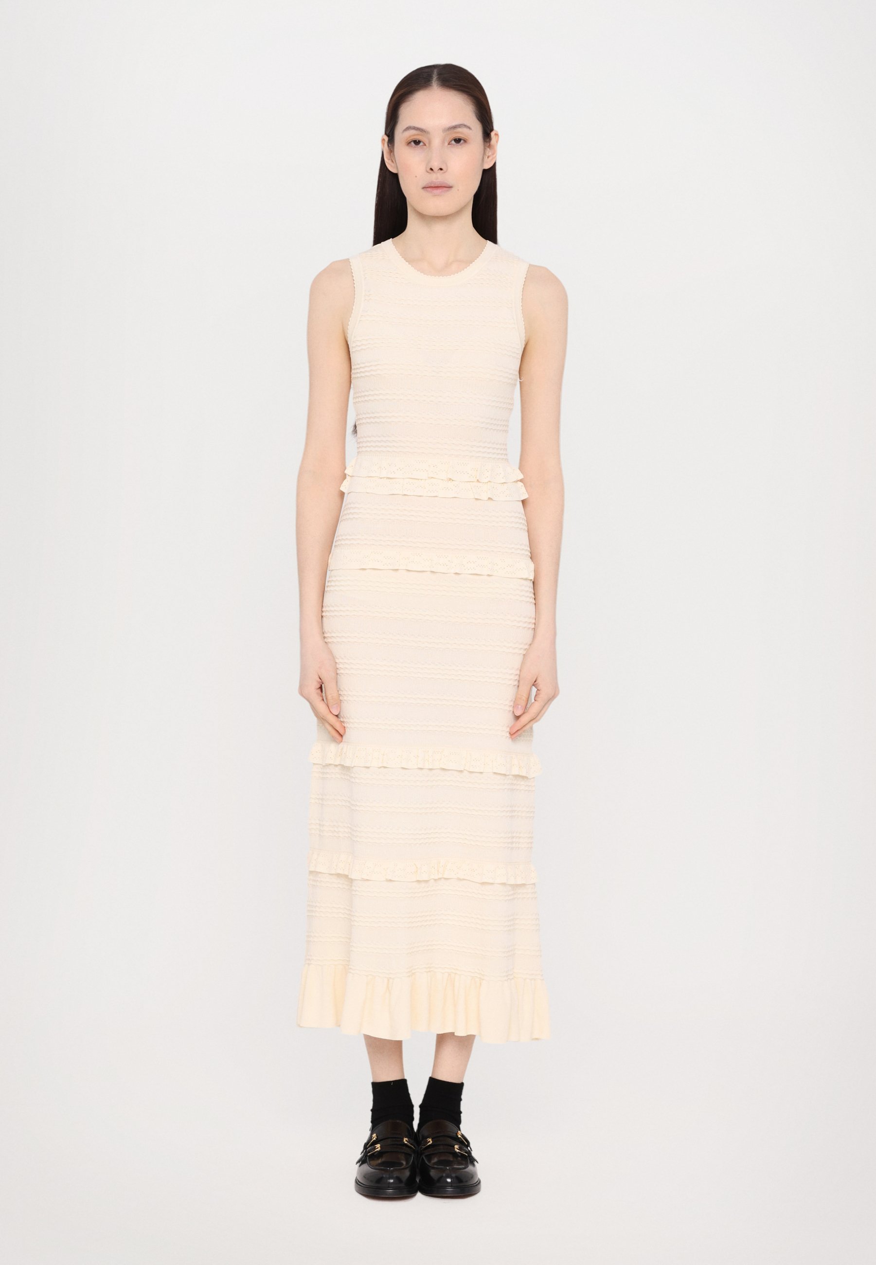white midi dress silk OTM Exclusive: Bridal Silk Faille Midi Dress in White XS