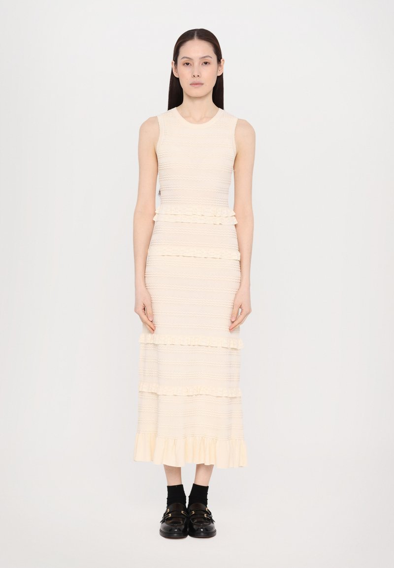 sandro - ROBE MIDI MULTIFRILL - Day dress - vanille, Enlarge