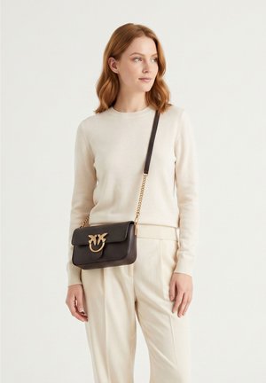 Pinko, LOVE ONE SLOUCHY MINI MEZZO BACCELLO VITELLO NEW BIKER  - Borsa a tracolla - marrone marasca-antique gold