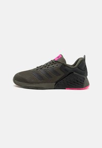 adidas Performance DROPSET 3 UNISEX - Chaussures fitness - shadow olive/core black/lucid pink