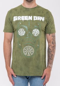 Paradiso Clothing DAY GAS MASK DIP DYE - Print T-shirt - green