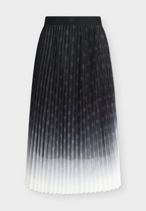 KARL LAGERFELD, PLEATED SKIRT - Πλισέ φούστα - black-white kl ombre