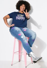 Angel of Style NEON-HERZEN DESTROY-EFFEKTE - Jean slim - blue stone