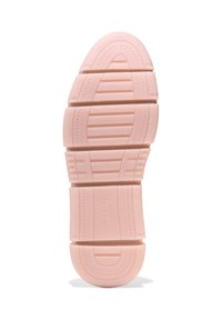 Pink rubber sneaker sole featuring a textured, patterned design with horizontal grooves and oval accents. Clear brand logo visible.