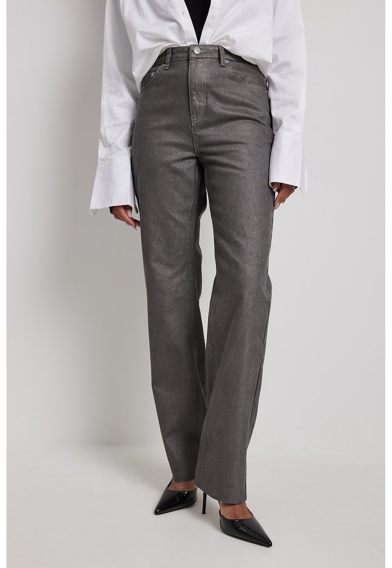 NAKD GLITTER HIGH WAIST Jeans Straight Leg bronze/braun Zalando.de