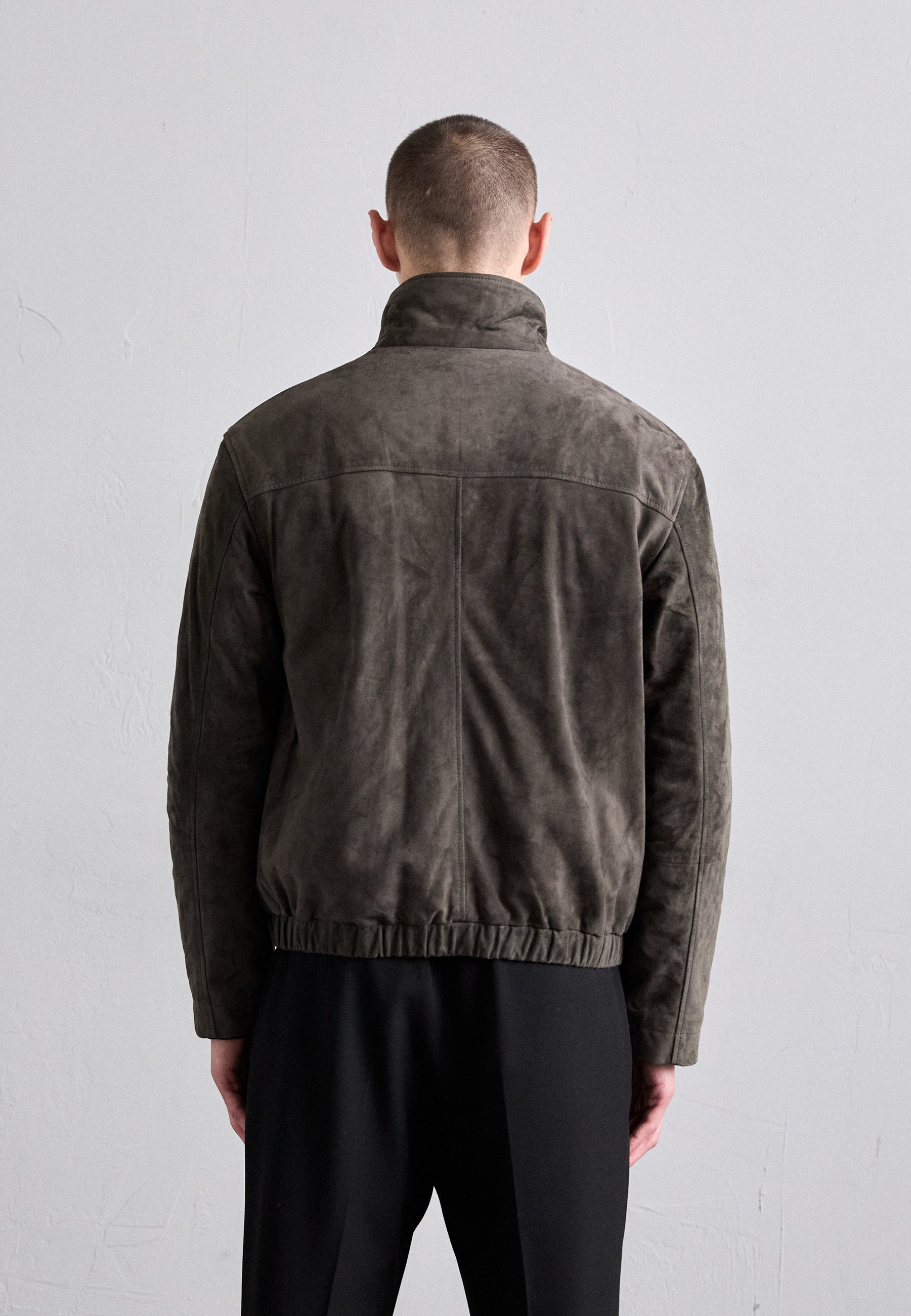 Emporio Armani BLOUSON JACKET - Leather jacket - beluga/brown