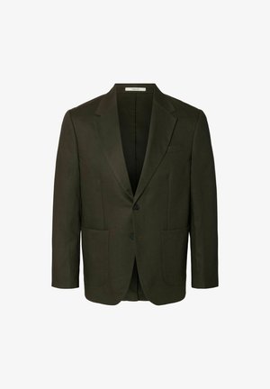 Selected, BLAZER LINEN REGULAR FIT - Bleiserjakk - peat