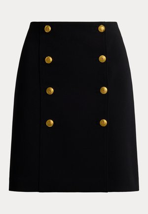 Lauren Ralph Lauren, DOUBLE BREASTED SABLÉ WRAP MINISKIRT - Minisukňa - black