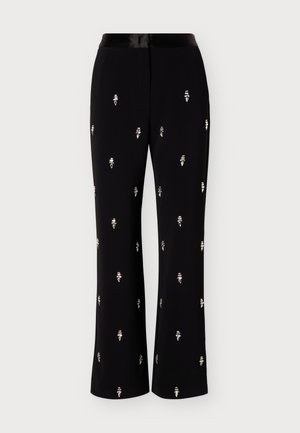 KARL LAGERFELD, EXCLUSIVE EMBELLISHED TAILORED TROUSERS - Панталони - black