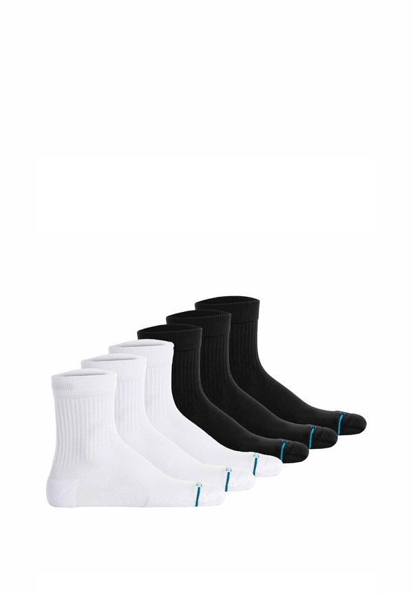 UNISEX 6ER PACK - ICON QUARTER LOGO BASIC - Socks - schwarz weiß