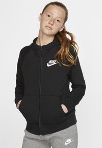 Nike Sportswear - G NSW CLUB FLC FZ HOODIE LBR - Zip-up sweatshirt - black/white Thumbnail Image 1