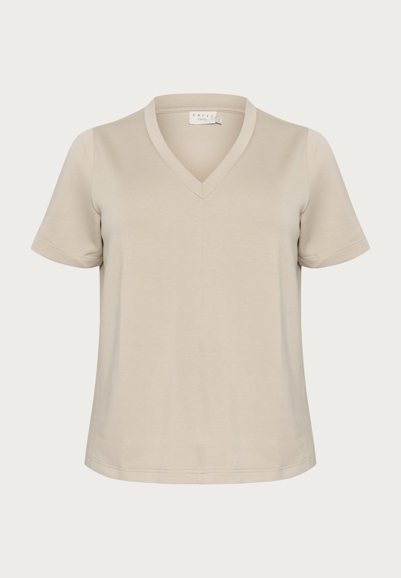 Kaffe Curve T-shirt basic zandkleur
