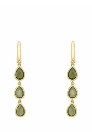 SARDINIA TRIPLE TEARDROP PERIDOT - Earrings - gold coloured
