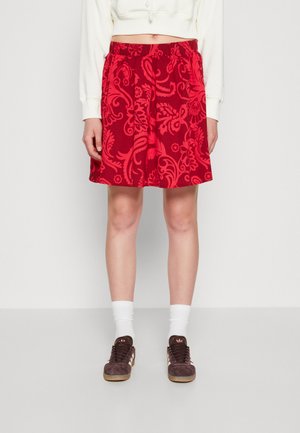 VILA VILOUISA SHORT SKIRT - Minisukňa - beet redchecks/love potion