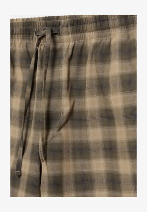 PULL&BEAR, CHECK - JOGGER BERMUDA SHORTS - Pantaloni scurți - brown