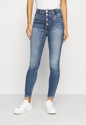 Skinny-Farkut - stone blue denim