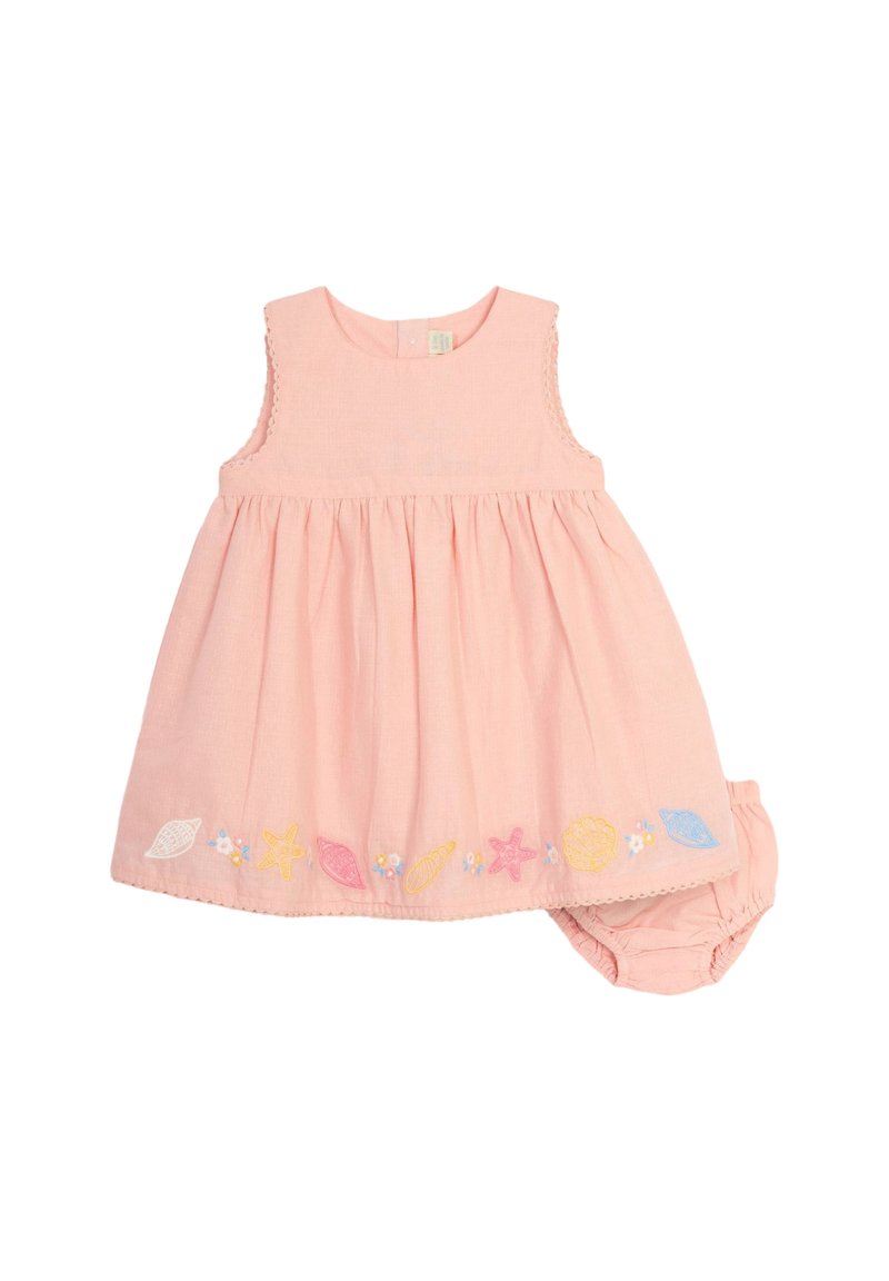 JoJo Maman Bébé SEASHELL EMBROIDERED REGULAR FIT - Denní šaty - coral pink seashell