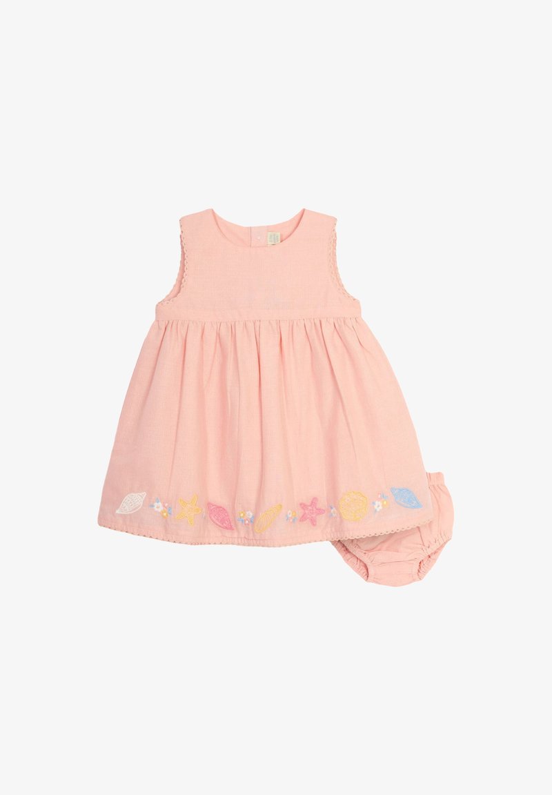 JoJo Maman Bébé SEASHELL EMBROIDERED REGULAR FIT - Denní šaty - coral pink seashell