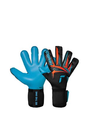 ATTRAKT EVOLUTION - Goalkeeping gloves - blck/shock orng/aqua blu