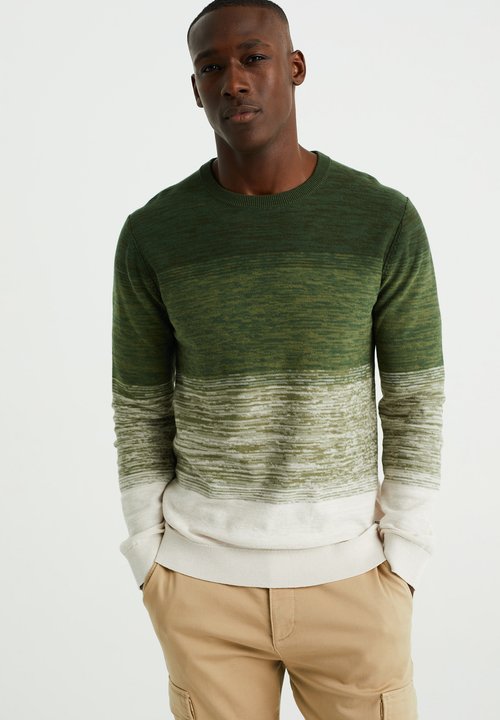 WE Fashion Heren fijngebreide trui met knopen