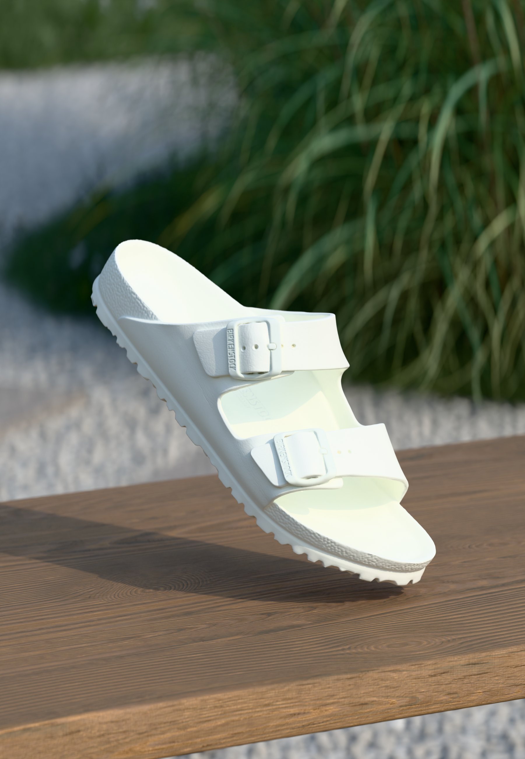 white rubber birkenstocks size 37
