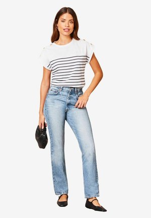 Lipsy ROUND NECK-REGULAR FIT - Paprasti marškinėliai - navy white stripe
