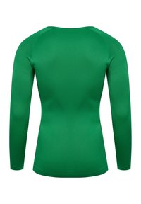 Langarmshirt in lebhaftem Grün, aus glattem, elastischem Material. Mit einem runden Ausschnitt und taillierter Silhouette.