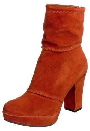 Enkellaarsjes met hoge hak - orange