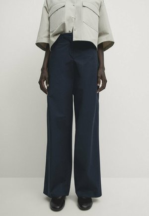 Pantalon classique - mottled dark blue