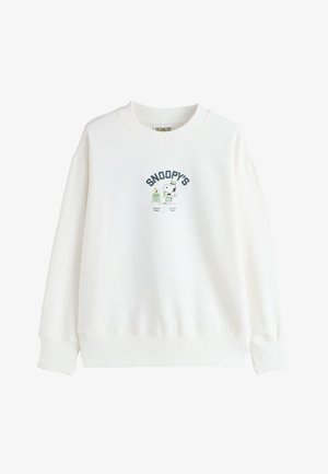 Next, REGULAR FIT-LONG SLEEVE - Sweatshirt - ecru snoopy coffee shop graphic