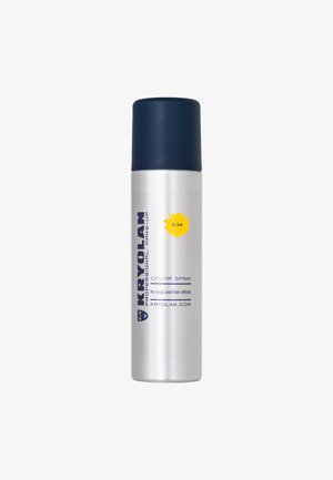 Silberspray-Dose mit dunkelblauem Deckel, beschriftet mit Kryolan Professional Makeup Farbspray für Perücken und Haare, Farbton D 34.