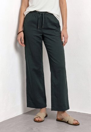 Street One HIGH-WAIST WIDE-LEG PANTS IN A LOOSE FIT - Pantalon classique - deep bound green