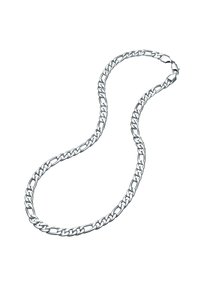 Silver chain necklace featuring interconnected oval links, smooth texture, and a secure clasp at one end.