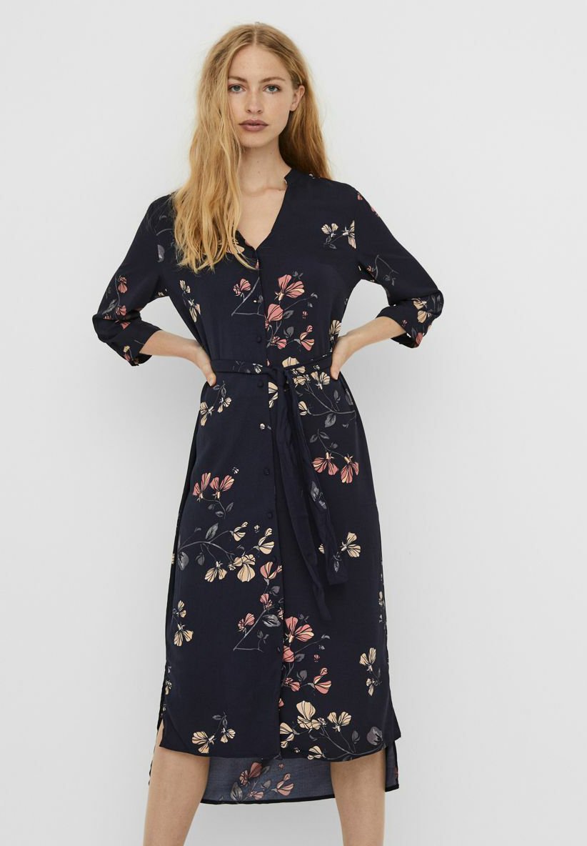 Vero Moda Vestido camisero - night sky/azul marino - Zalando.es