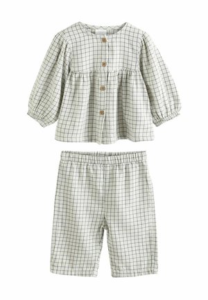 WIDE LEG SET - REGULAR FIT - Housut - white grid print