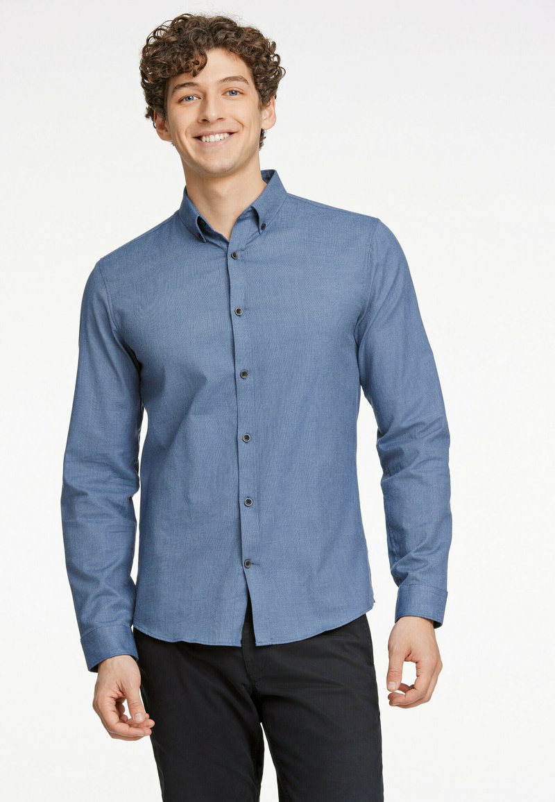 Lindbergh MOULINÉ STRETCH  - Camicia - dust blue