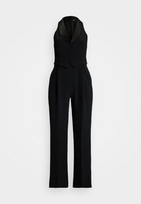 Lauren Ralph Lauren Woman SATIN-TRIM CREPE SLEEVELESS JUMPSUIT - Kombinezons - black