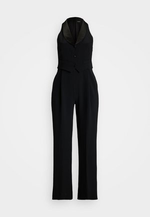 Lauren Ralph Lauren Woman SATIN-TRIM CREPE SLEEVELESS JUMPSUIT - Overall / Jumpsuit - black