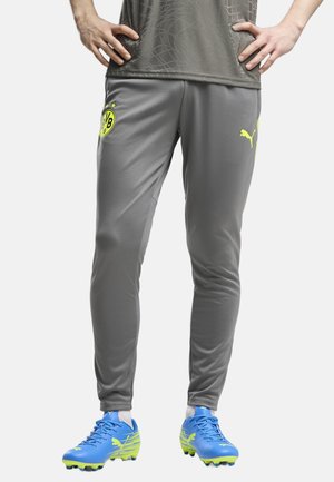 Puma, BORUSSIA DORTMUND SLIM TRAININGSHOSE - Squadra - flat medium gray-yellow alert