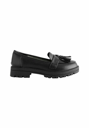 Next, WIDE FIT (G) FIT - SCHOOL CHUNKY TASSEL LOAFERS - Slip-ons - matt black
