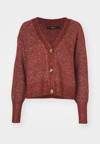 VMVARNAMEILANI VNECK CARDIGAN - Cardigan - fired brick melange