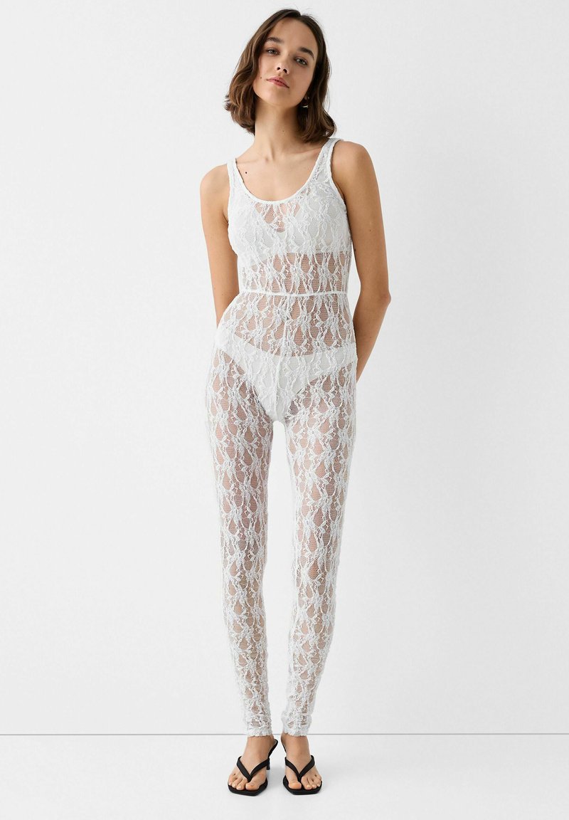 Bershka Jumpsuit wit Bershka Jumpsuit wit