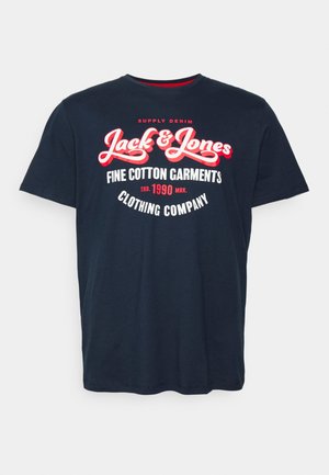 Jack & Jones ANDY SS CREW NECK PLS - T-shirt con stampa - navy blazer